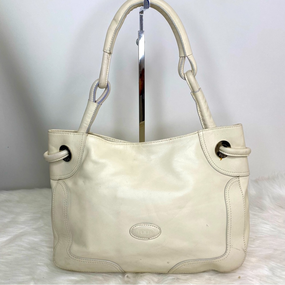 Tod’s White Leather Satchel